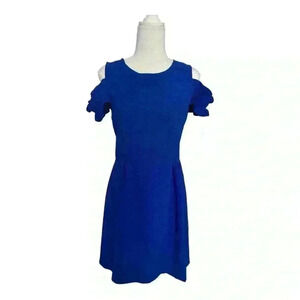 Tyler Boe Cold Shoulder Bright Royal Blue Knee Length Dress Size S